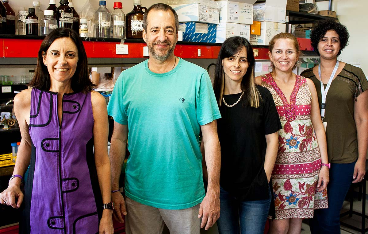 El doctor Fernando Pitossi, jefe del Laboratorio de Terapias Regenerativas y Protectoras del Sistema Nervioso en el Instituto Leloir, e integrantes de su grupo.